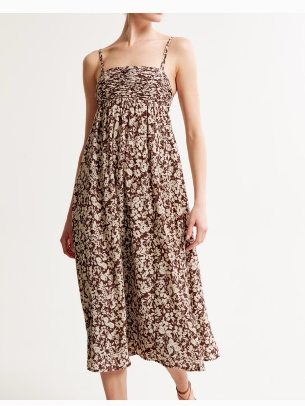 Abercrombie & Fitch Babydoll Crinkle Midi/Maxi Dress - Picture 3 of 8